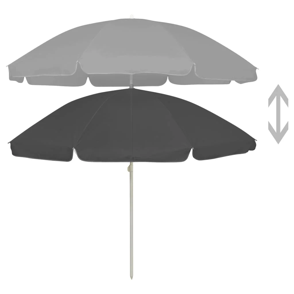 Guarda-sol de praia antracite 240 Cm