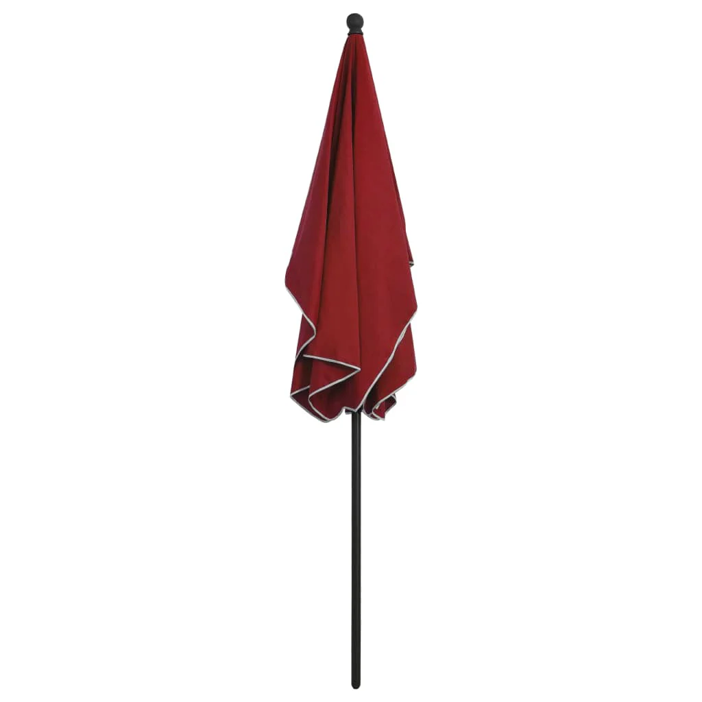 Guarda-sol de jardim com varão vermelho bordeaux 210x140 Cm - Image 3