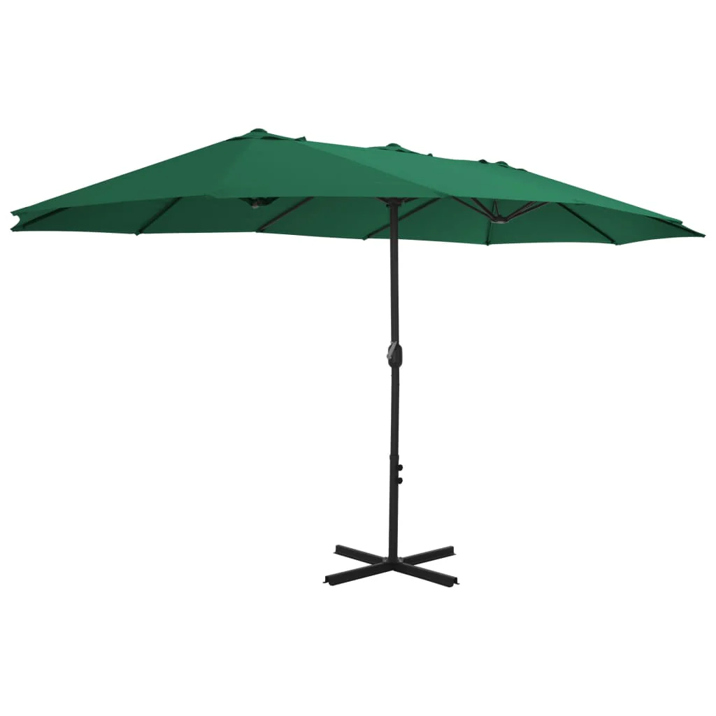 Guarda-sol de jardim com varão de alumínio verde 460x270 Cm