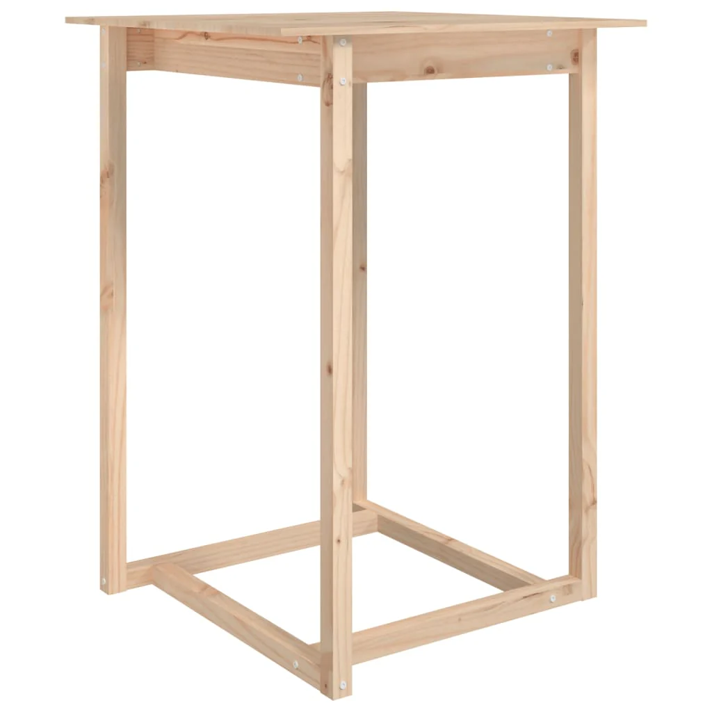 Mesa Alta De Bar De Madera Maciza De Pino 80x80x110 Cm