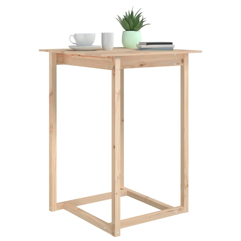 Mesa Alta De Bar De Madera Maciza De Pino 80x80x110 Cm - Image 4