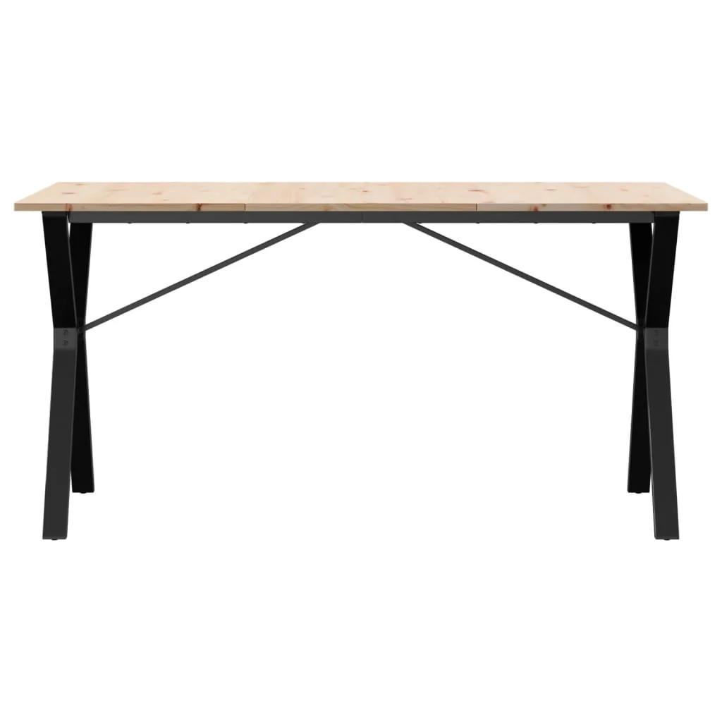 Mesa de jantar em madeira maciça de pinho e estrutura de aço 140x80x75cm - Image 3