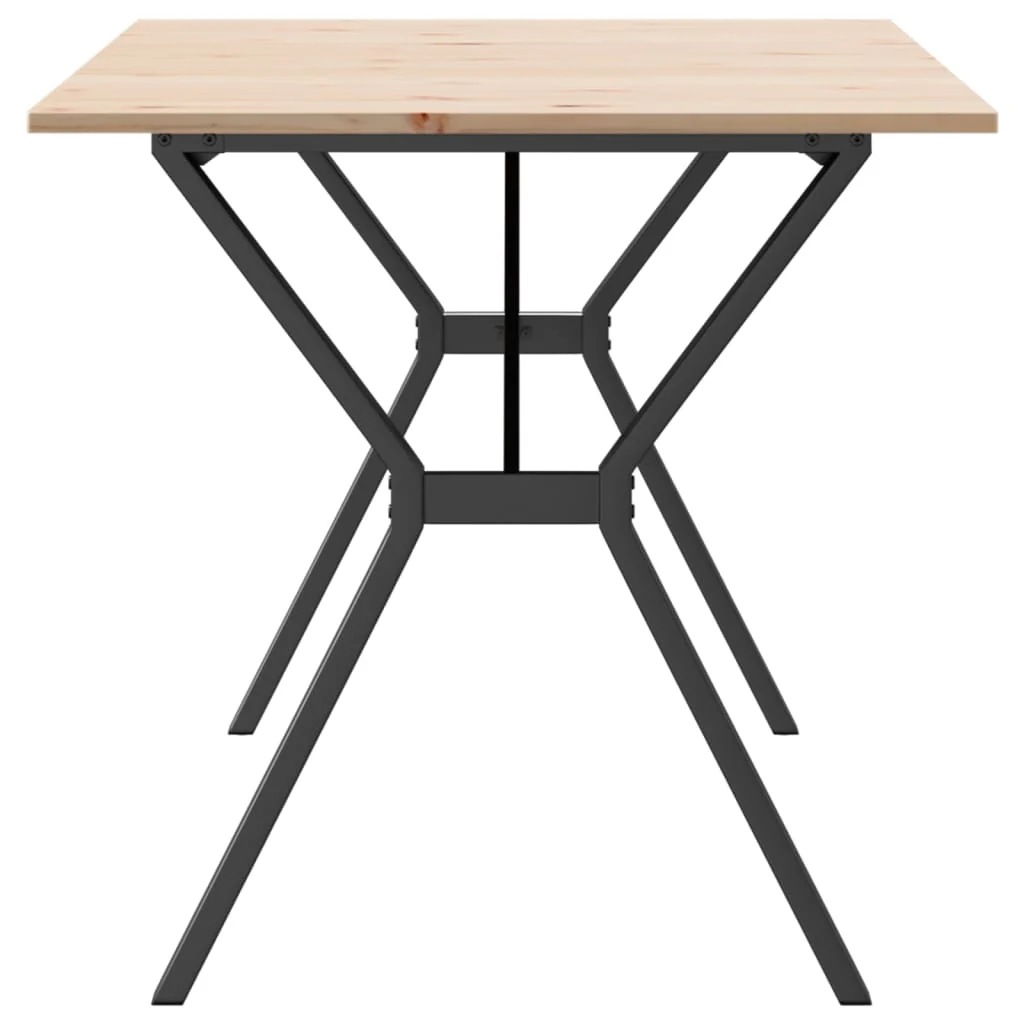 Mesa de jantar em madeira maciça de pinho e estrutura de aço 140x80x75cm - Image 4