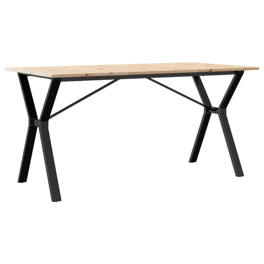 Mesa de jantar em madeira maciça de pinho e estrutura de aço 140x80x75cm - Image 5