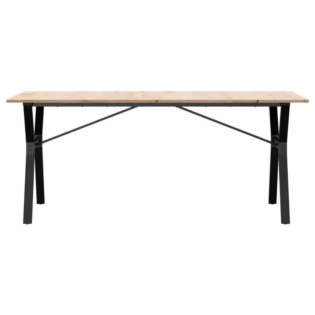 Mesa de jantar em madeira maciça de pinho e estrutura de aço 180x90x75cm - Image 3
