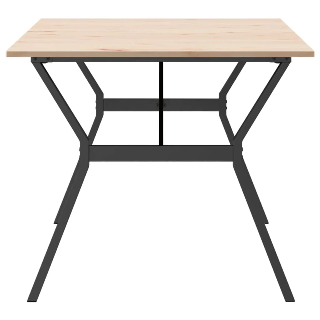 Mesa de jantar em madeira maciça de pinho e estrutura de aço 180x90x75cm - Image 4
