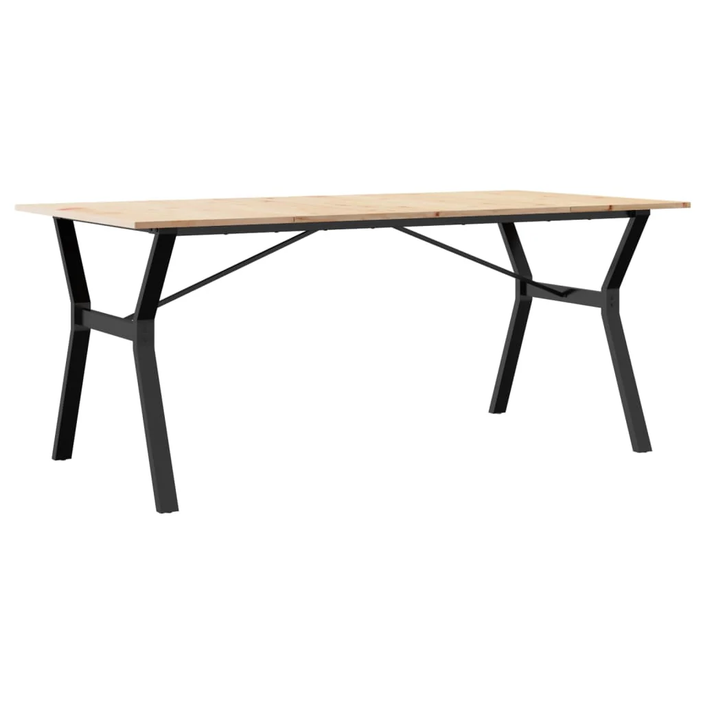 Mesa de jantar em madeira maciça de pinho e estrutura de aço 180x90x75cm - Image 5