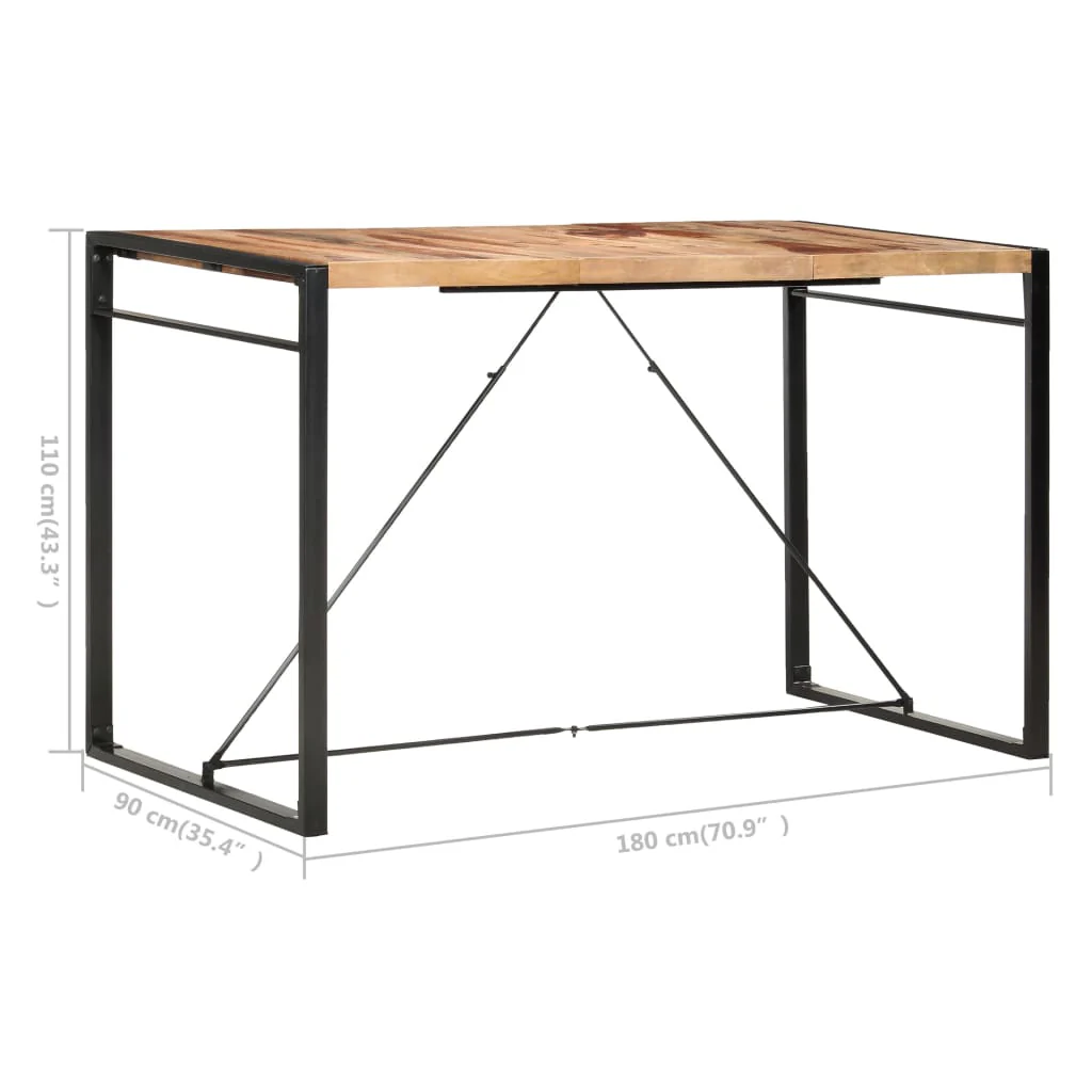 Mesa De Bar Madera Maciza De Sheesham 180x90x110 Cm - Image 4