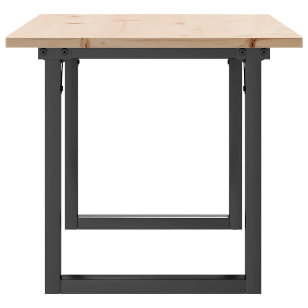 Mesa De Centro Marco O Madera Maciza Pino Y Acero 100x50x45 Cm - Image 4