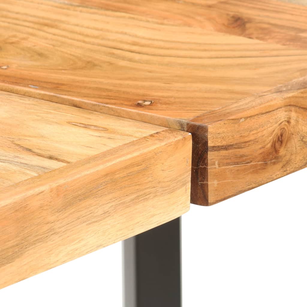 Mesa de cozinha em madeira maciça de acácia 180x70x107 Cm - Image 5