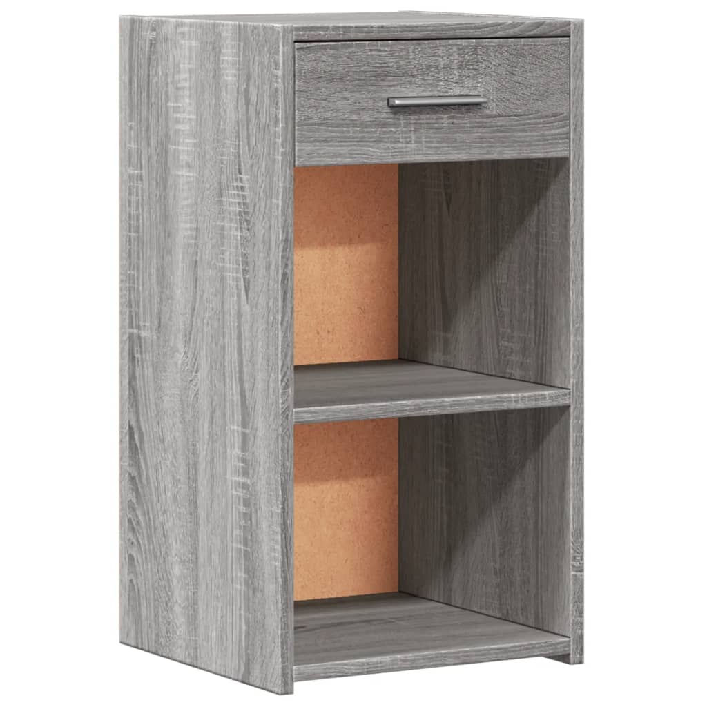 Mesa de cabeceira em madeira de engenharia cinzenta Sonoma 35x34x65 Cm