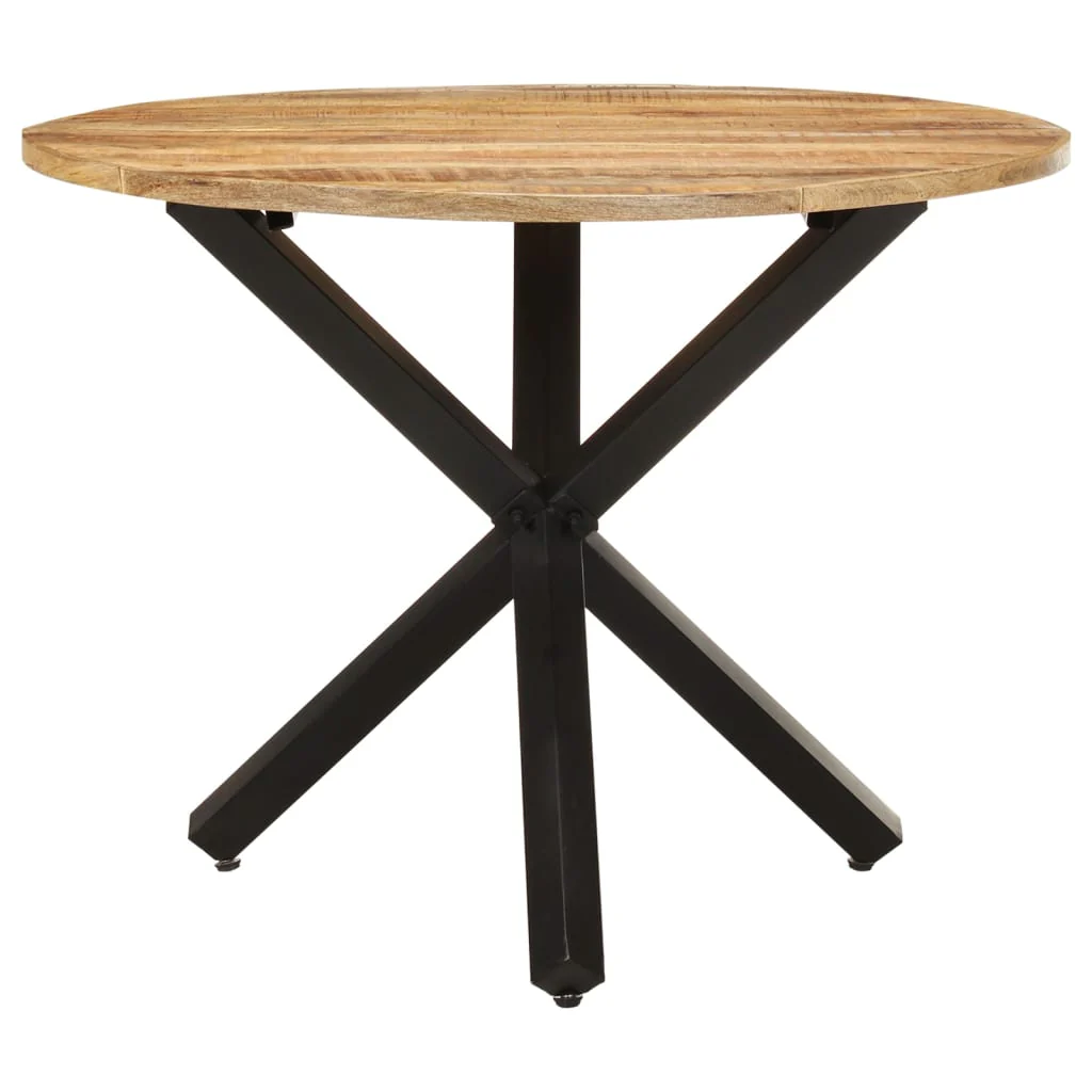 Mesa De Comedor Madera De Mango Rugosa Redonda 100x100x75 Cm