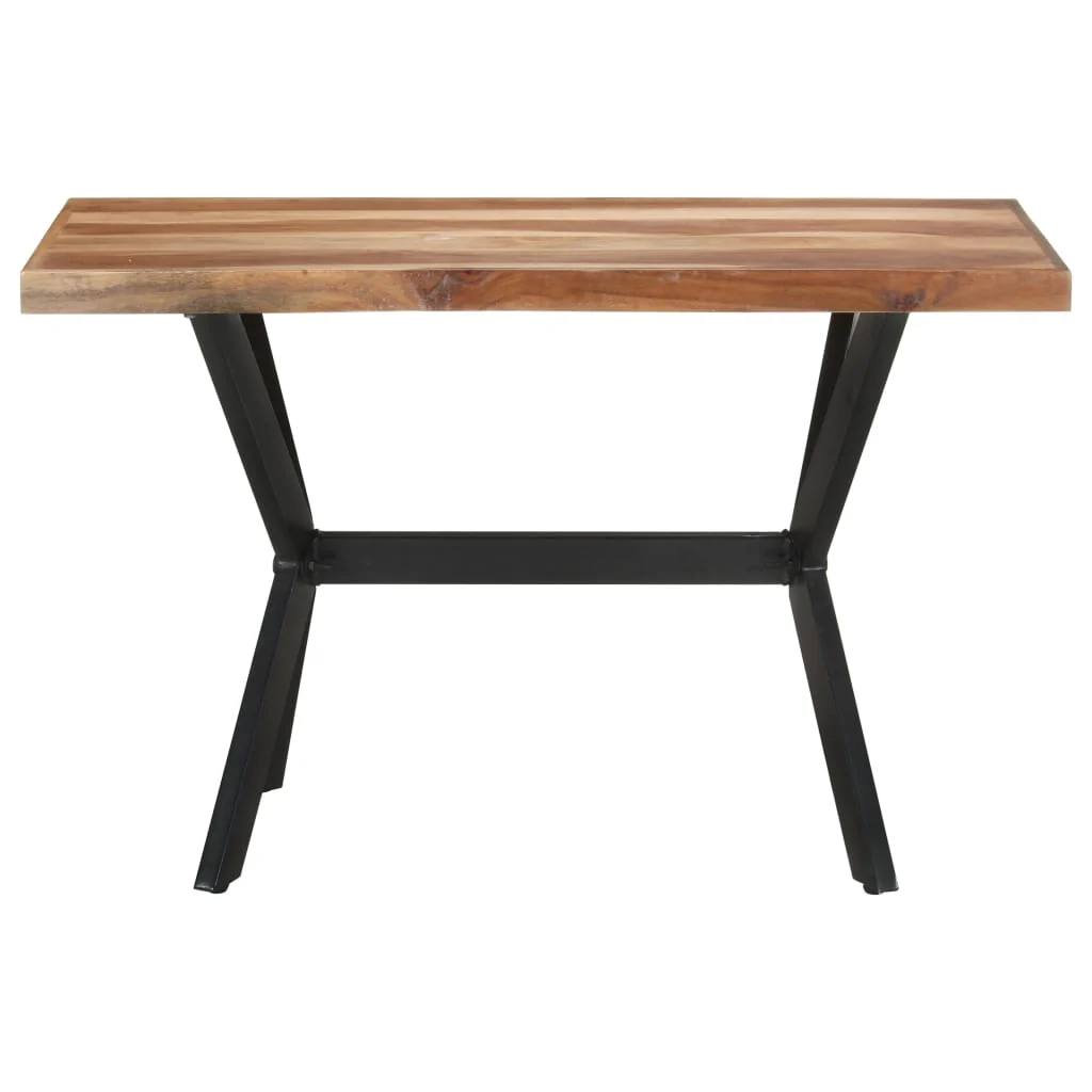 Mesa de jantar em madeira de acácia com acabamento mel 120x60x75 Cm