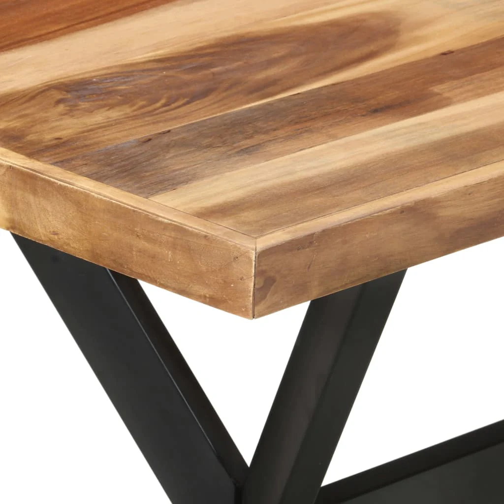Mesa de jantar em madeira de acácia com acabamento mel 120x60x75 Cm - Image 4