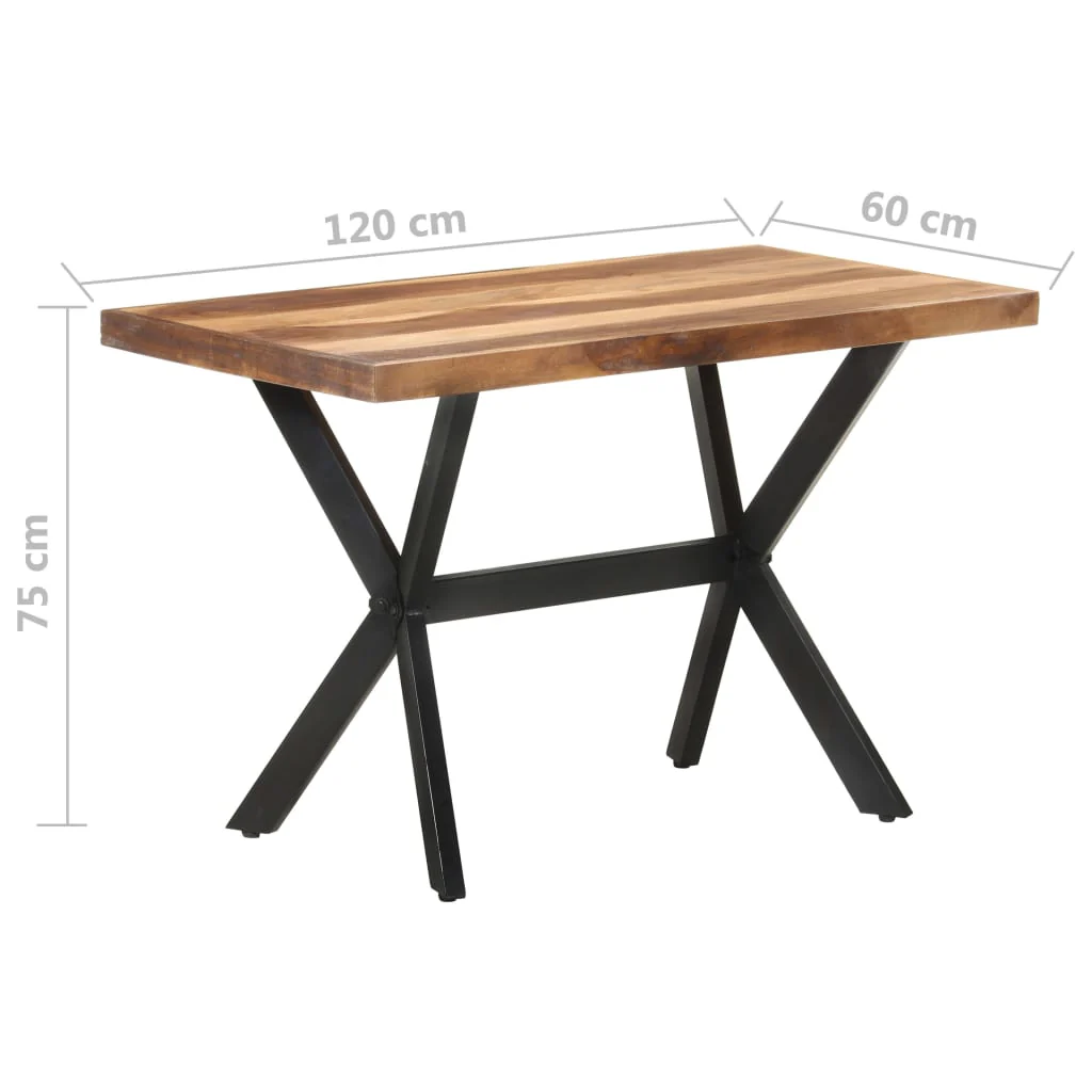 Mesa de jantar em madeira de acácia com acabamento mel 120x60x75 Cm - Image 5