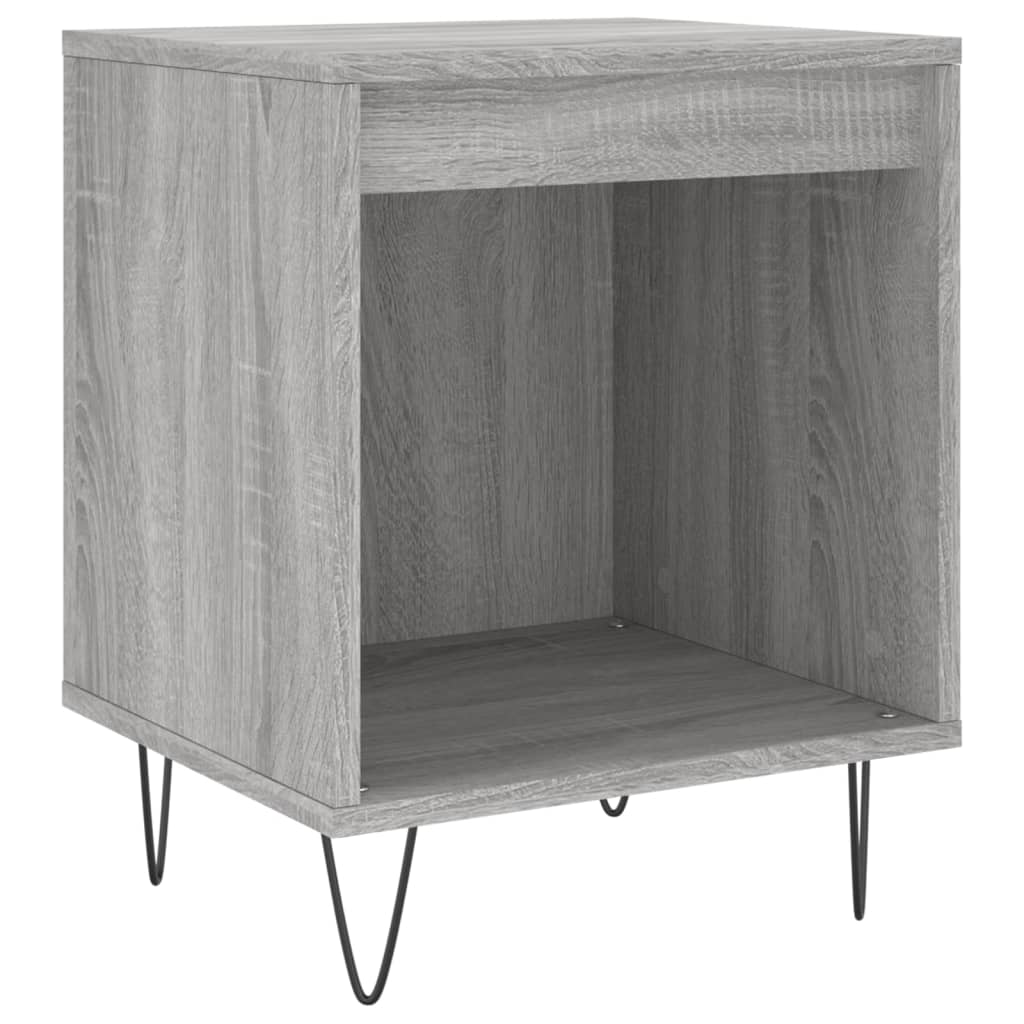 Mesa de cabeceira em madeira de engenharia cinzenta Sonoma 40x35x50 Cm