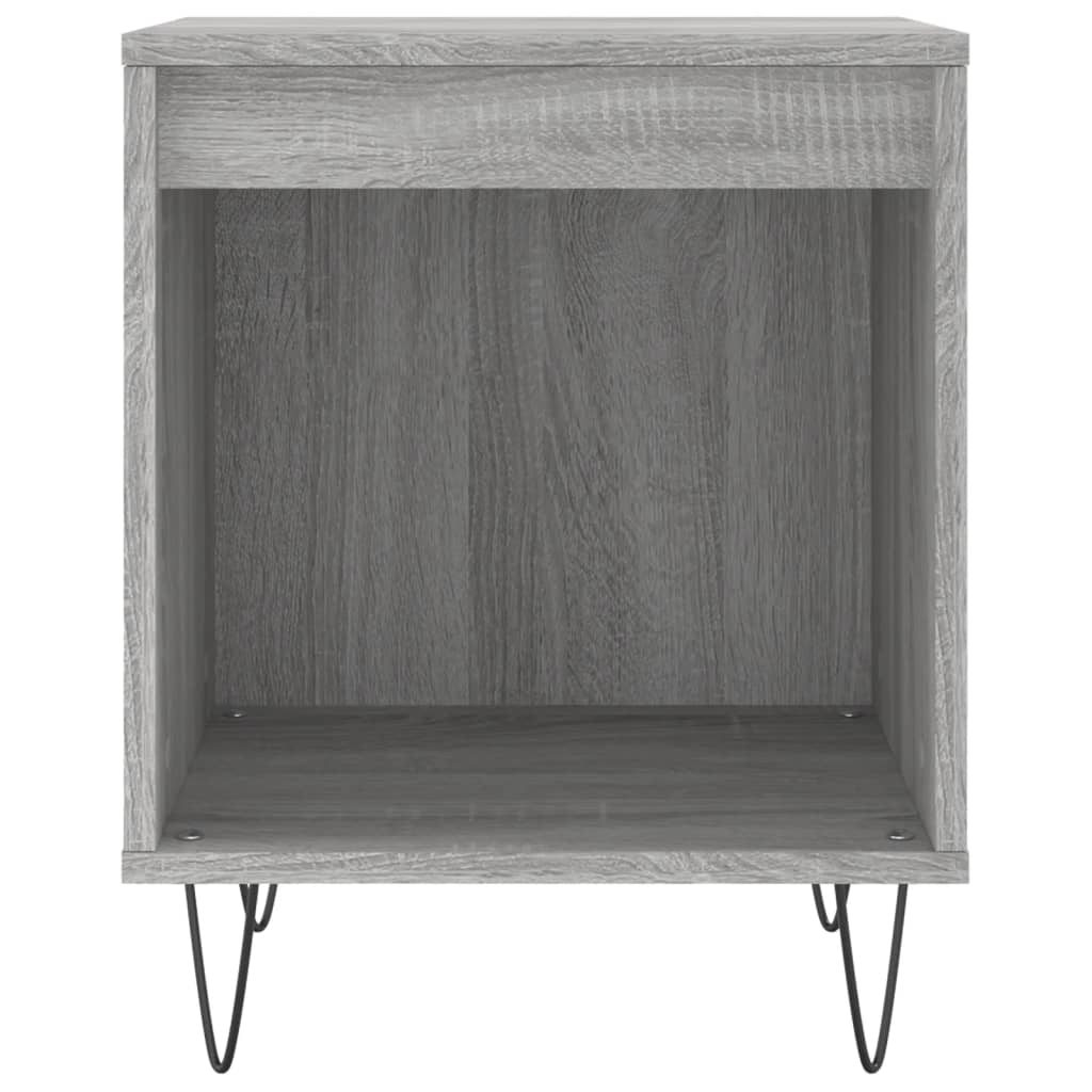 Mesa de cabeceira em madeira de engenharia cinzenta Sonoma 40x35x50 Cm - Image 3