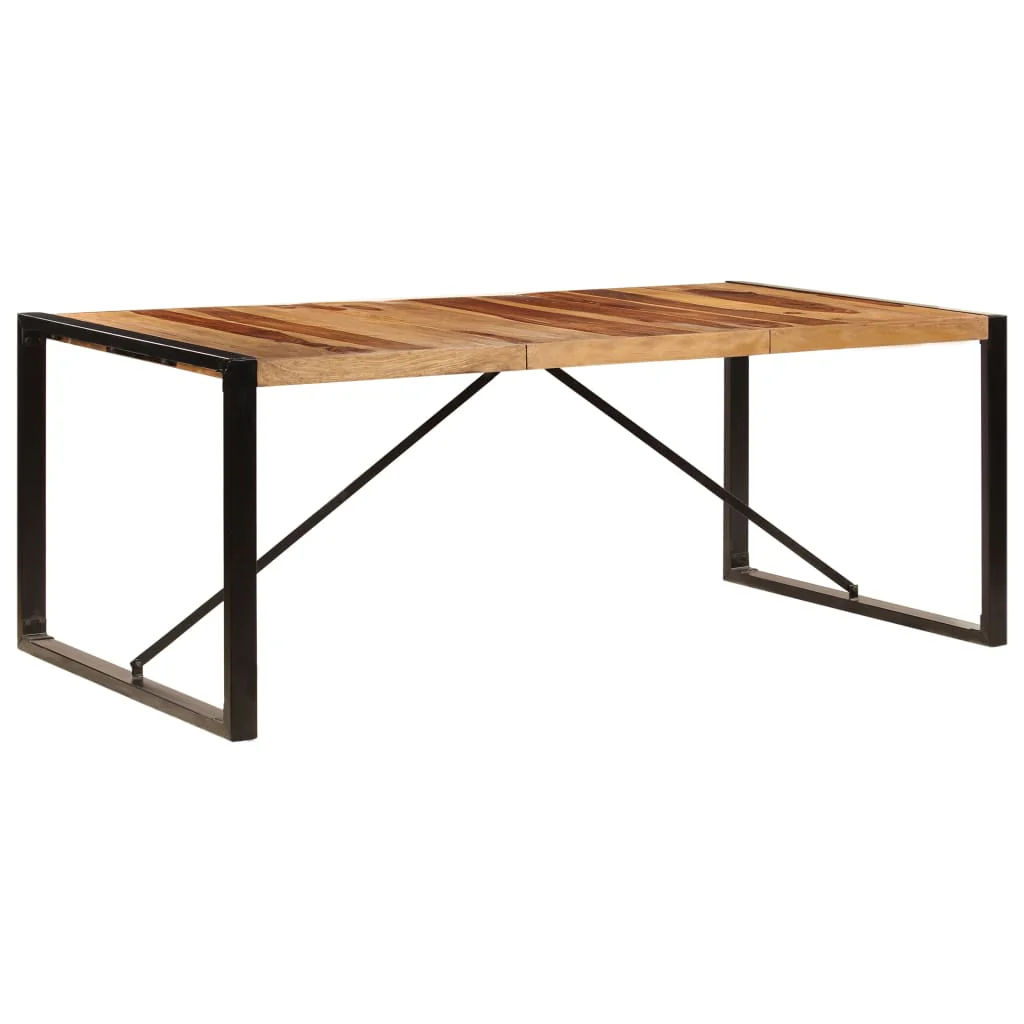 Mesa De Comedor De Madera Maciza De Sheesham 200x100x75 Cm - Image 2