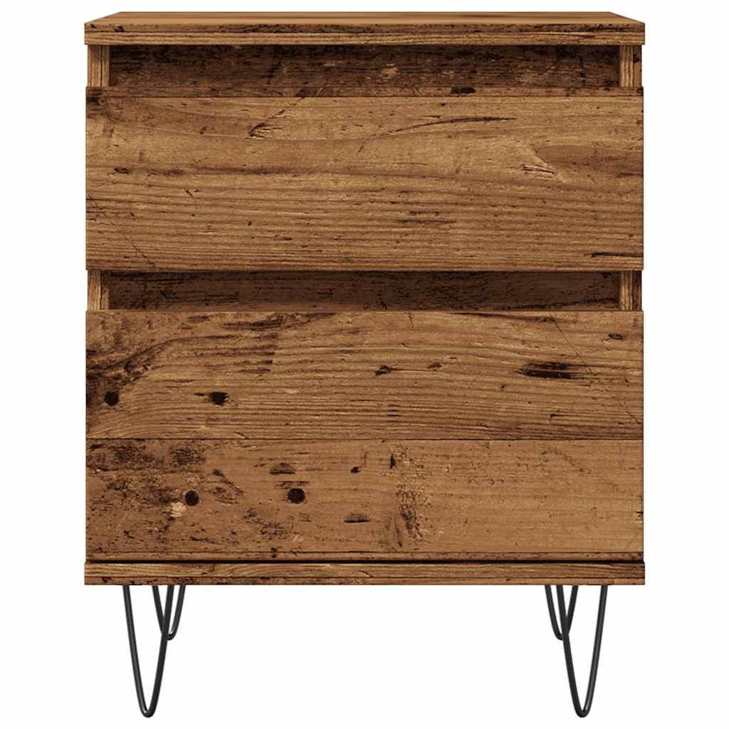 Mesa de cabeceira de madeira Engenharia Madeira Antiga 40x35x50 Cm - Image 4