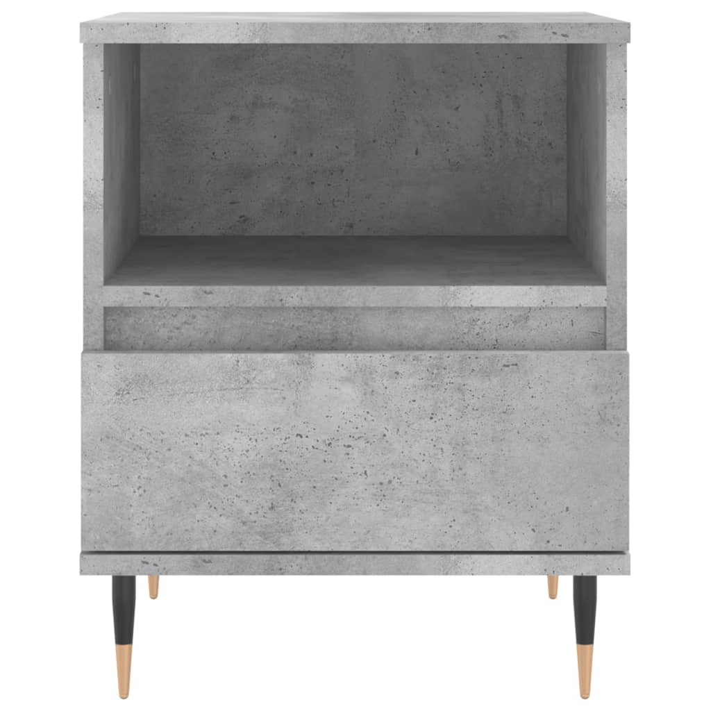 Mesa de cabeceira em madeira de engenharia betão cinzento 40x35x50 Cm - Image 4