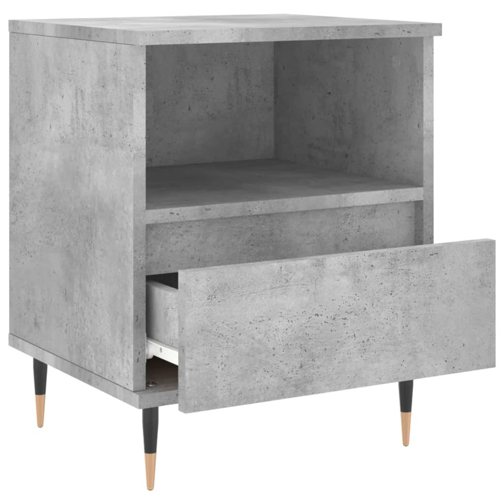 Mesa de cabeceira em madeira de engenharia betão cinzento 40x35x50 Cm - Image 5
