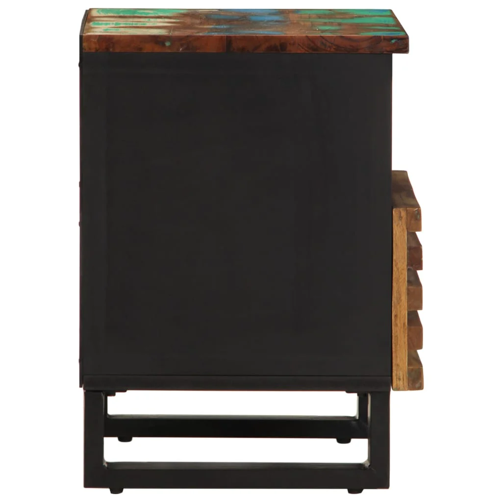Mesa de cabeceira de madeira maciça reciclada 40x34x46 Cm - Image 3