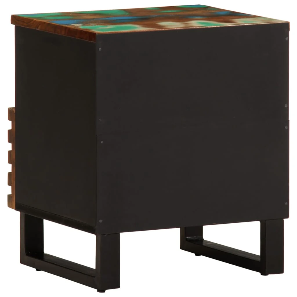 Mesa de cabeceira de madeira maciça reciclada 40x34x46 Cm - Image 4