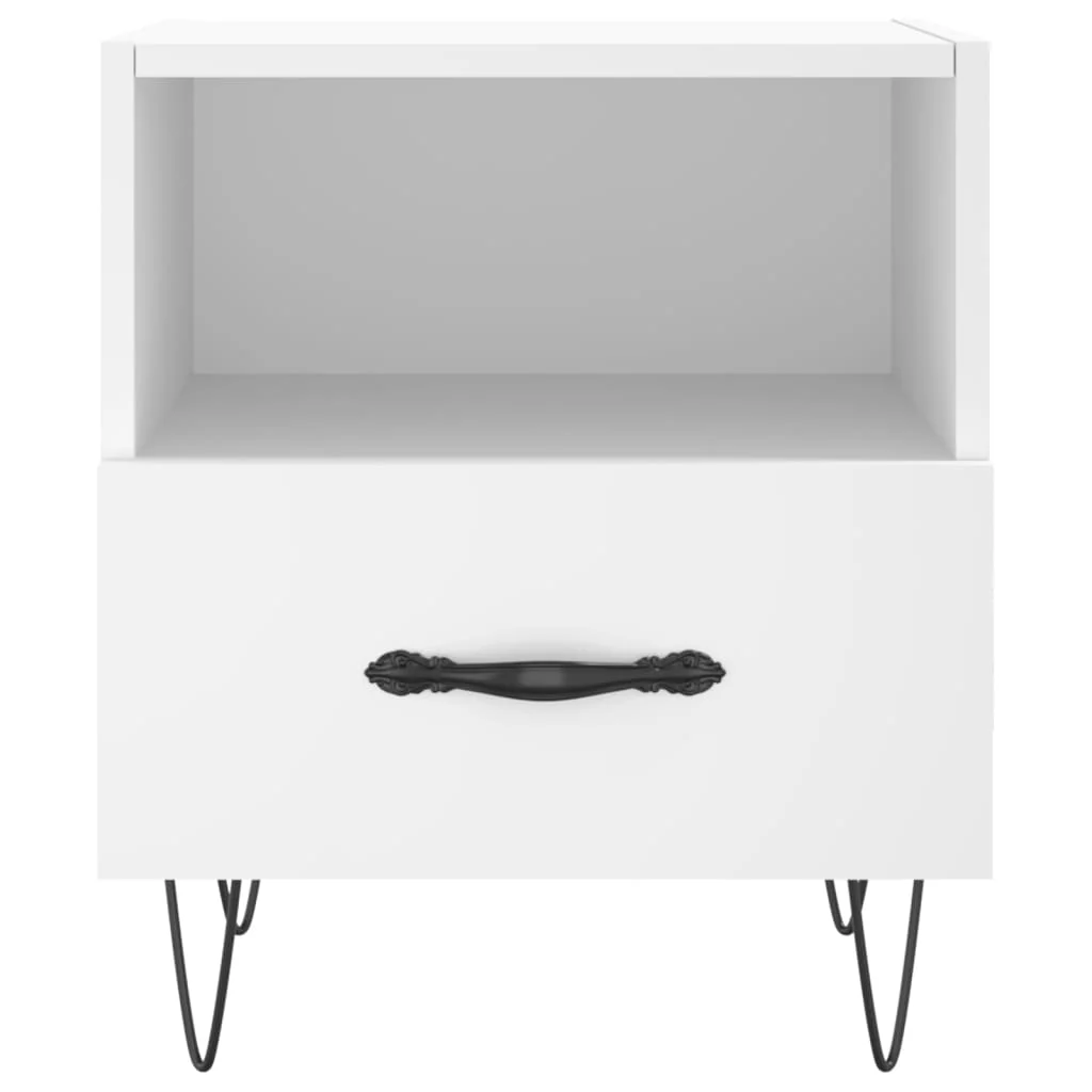 Mesa de cabeceira em madeira de engenharia branca 40x35x47,5 Cm - Image 3