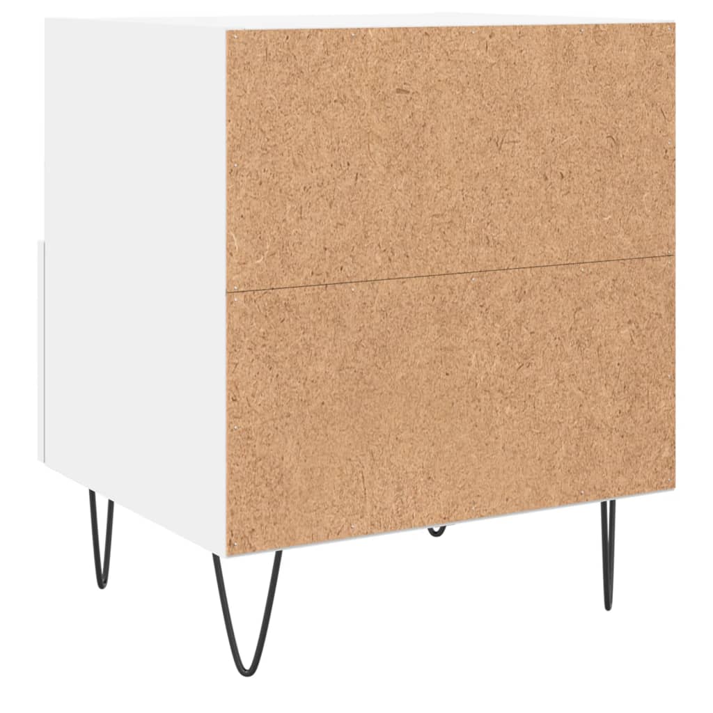 Mesa de cabeceira em madeira de engenharia branca 40x35x47,5 Cm - Image 5