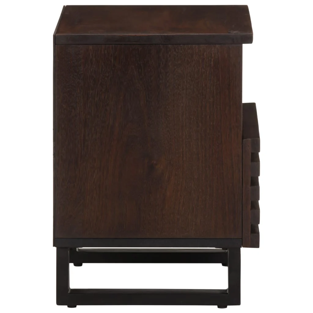 Mesita De Noche De Madera Maciza De Mango 40x34x46 Cm - Image 3