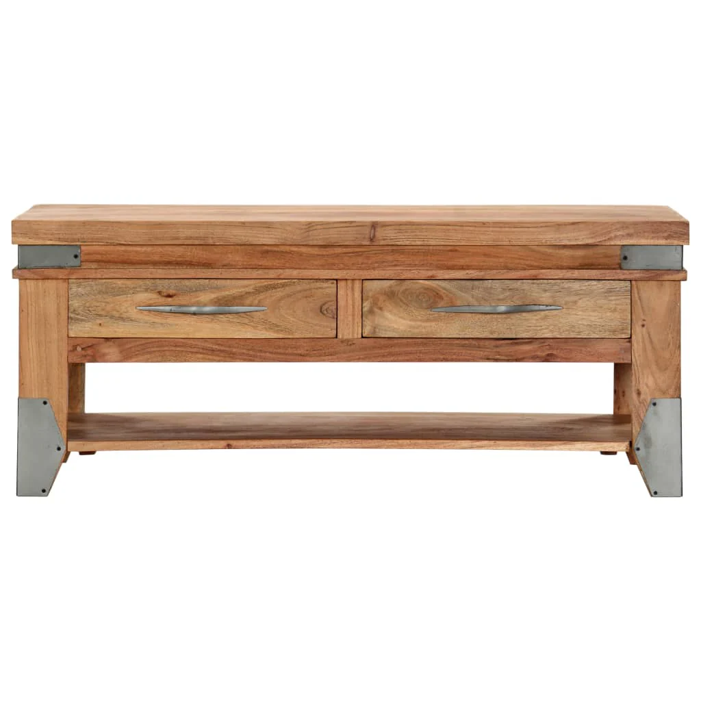 Mesa de centro em madeira de acácia maciça 110x52x45 Cm