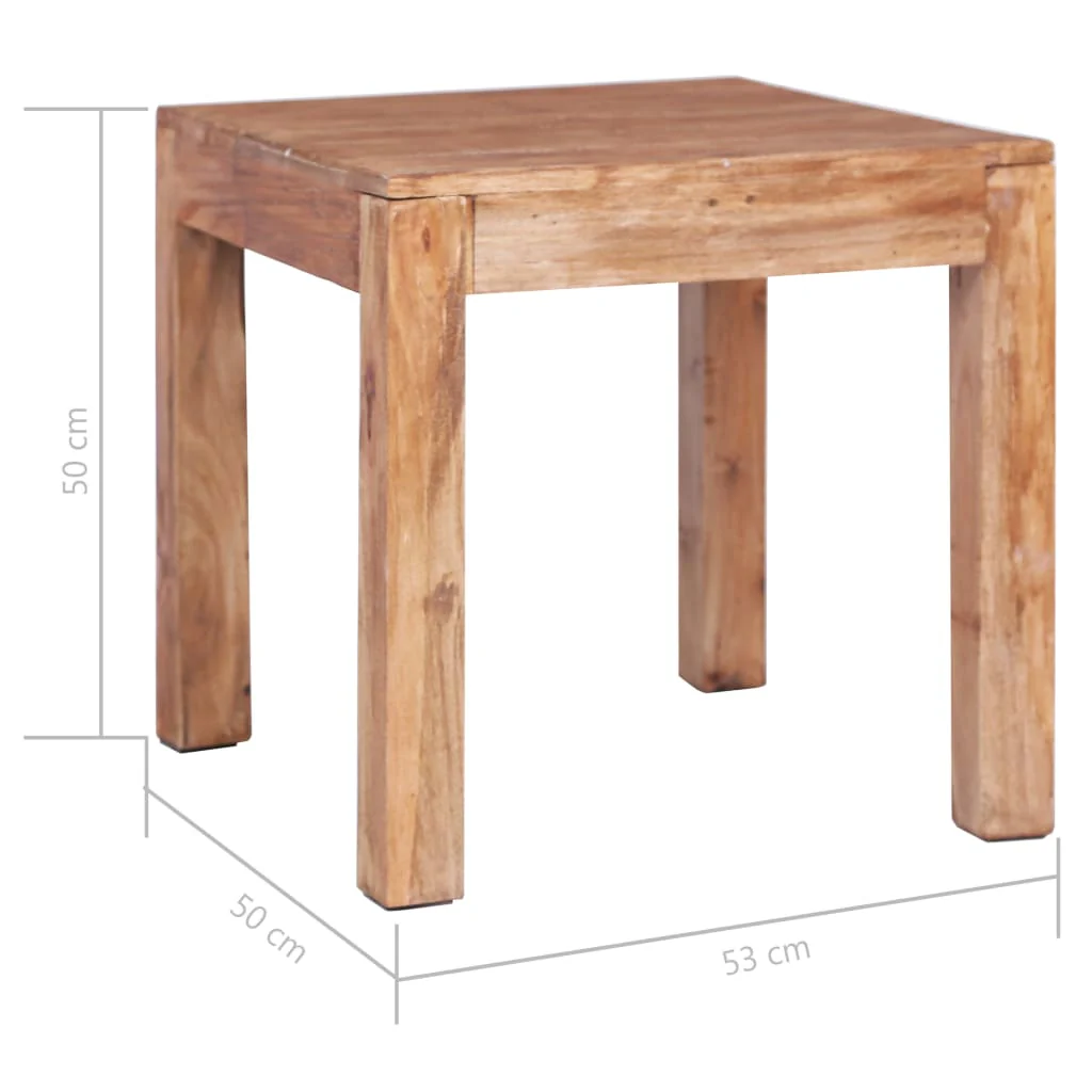 Mesa De Centro De Madera Maciza De Caoba 53x50x50 Cm - Image 4