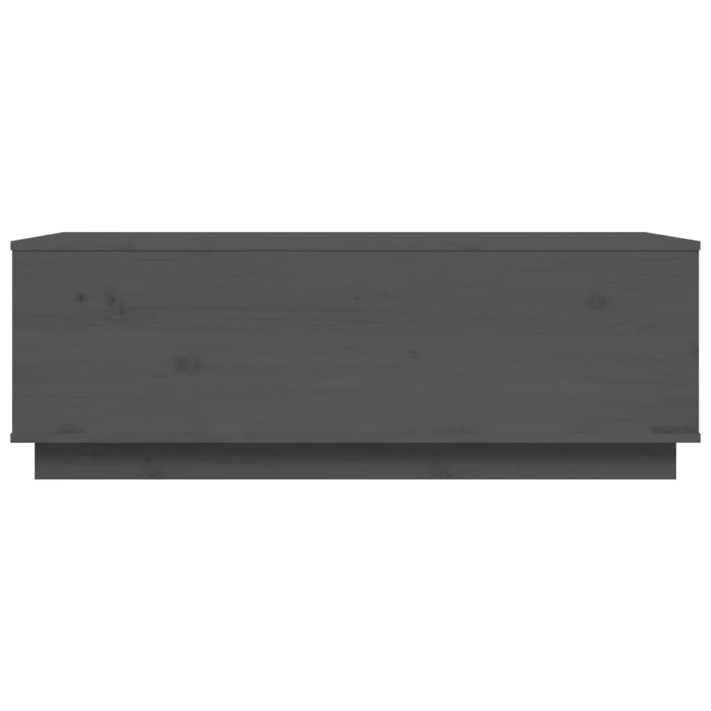 Mesa De Centro De Madera Maciza De Pino Gris 100x50x35 Cm - Image 5