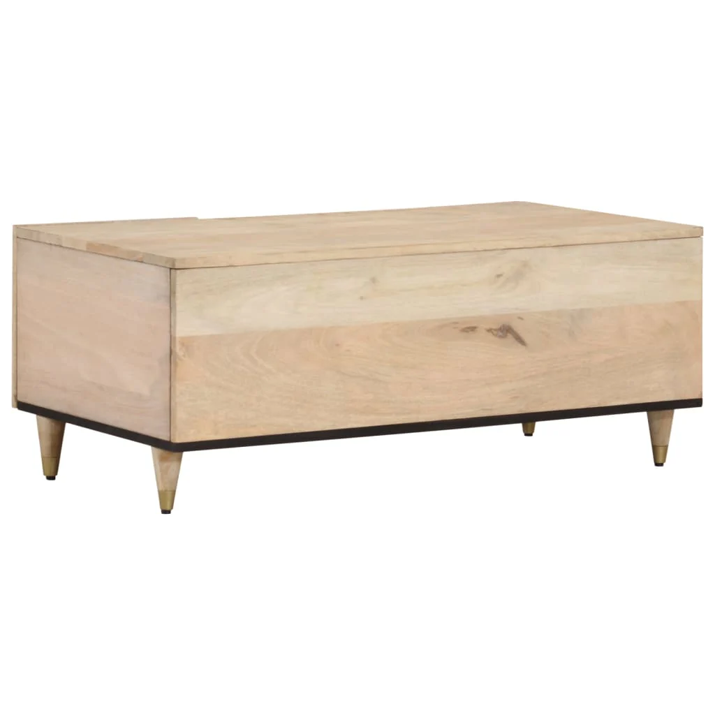 Mesa De Centro De Madera Maciza Mango 100x54x40 Cm - Image 4