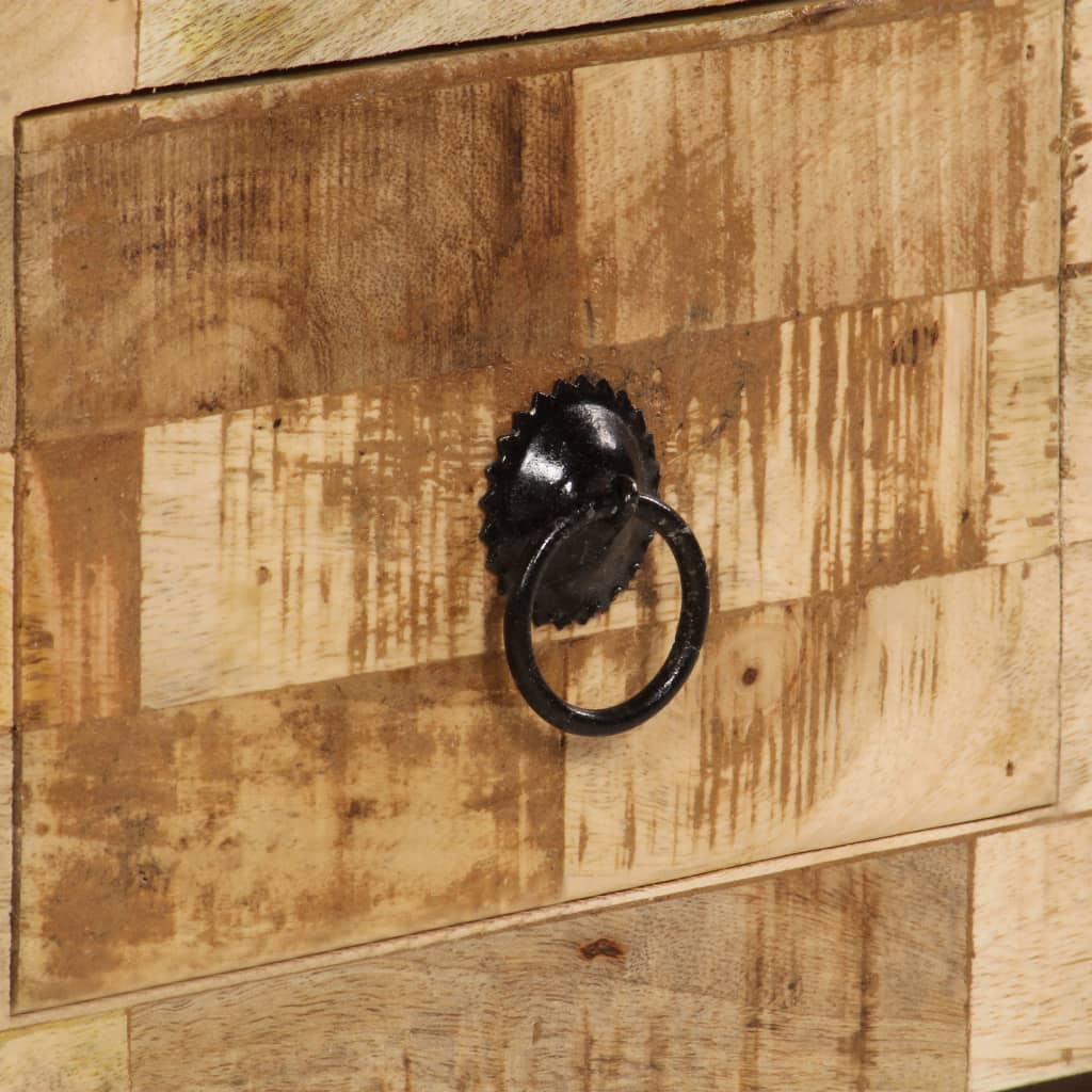 Mesa De Centro De Madera Maciza De Mango 80x40x35 Cm - Image 5