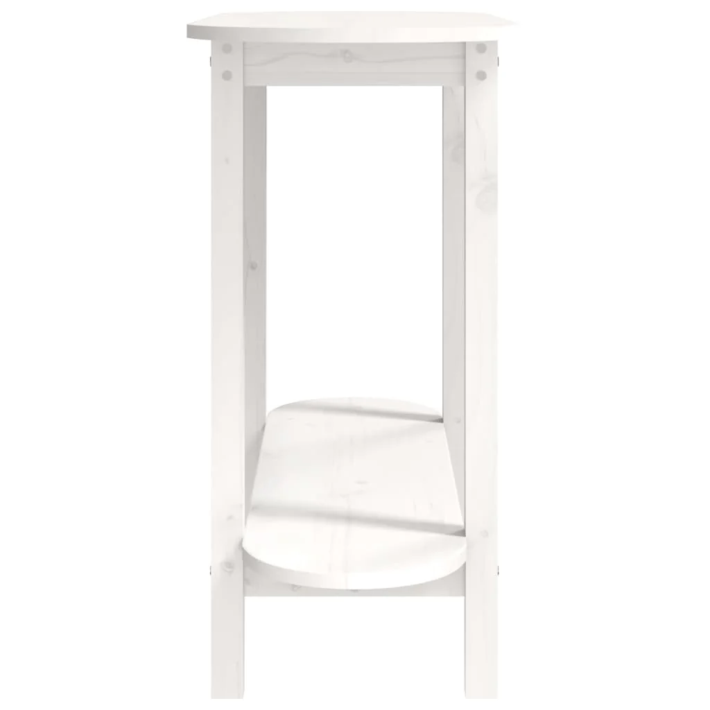 Mesa Consola De Madera Maciza De Pino Blanco 110x40x80 Cm - Image 5