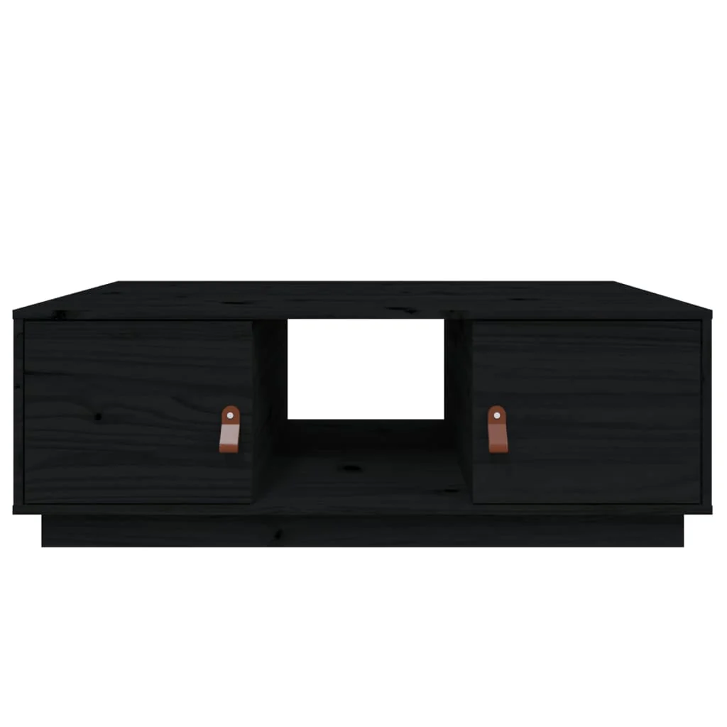 Mesa De Centro De Madera Maciza De Pino Negro 100x50x35 Cm - Image 5