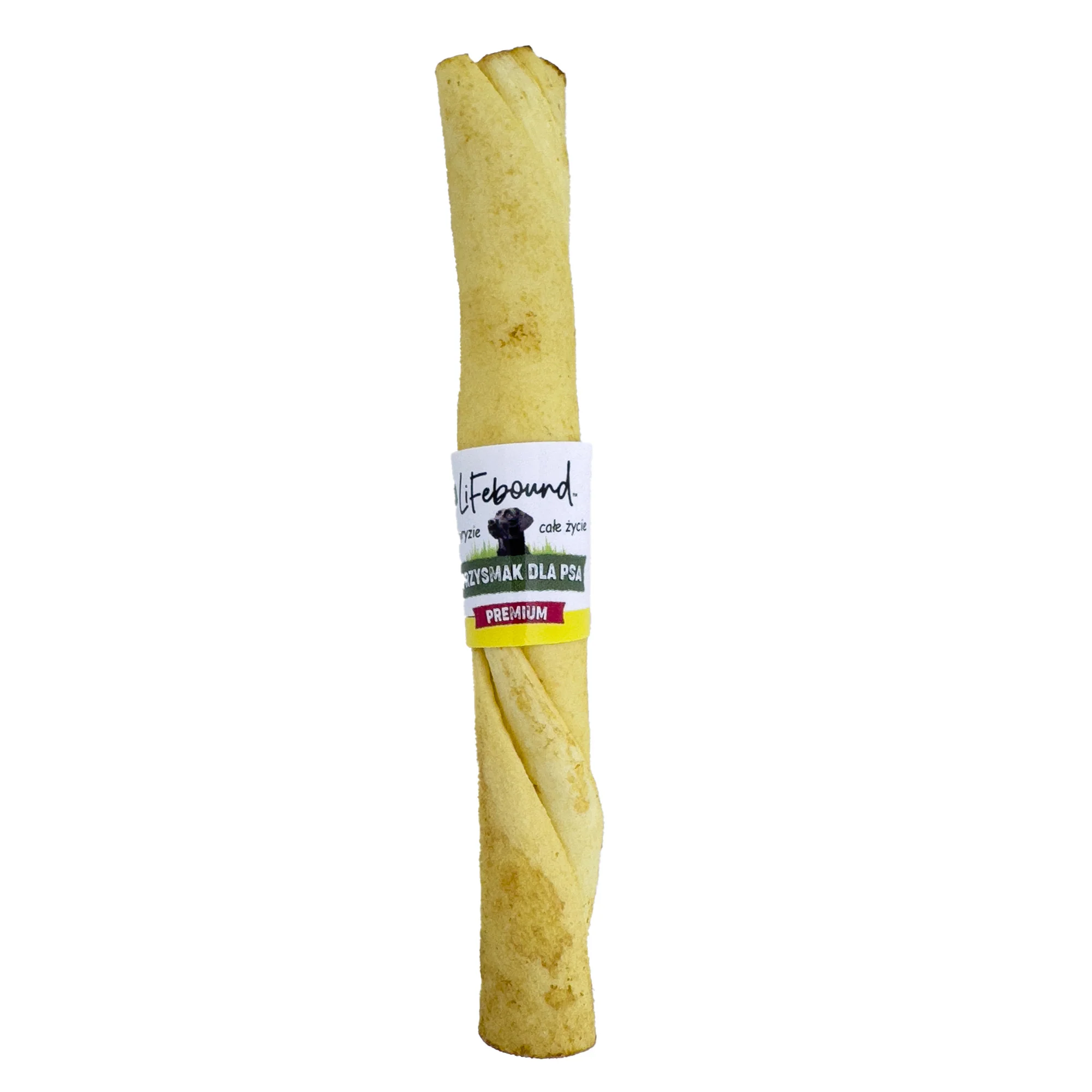 Lifebound - Osso de cão mastigável de pele de vitela natural com sabor a queijo em barra torcida - 10 peças S