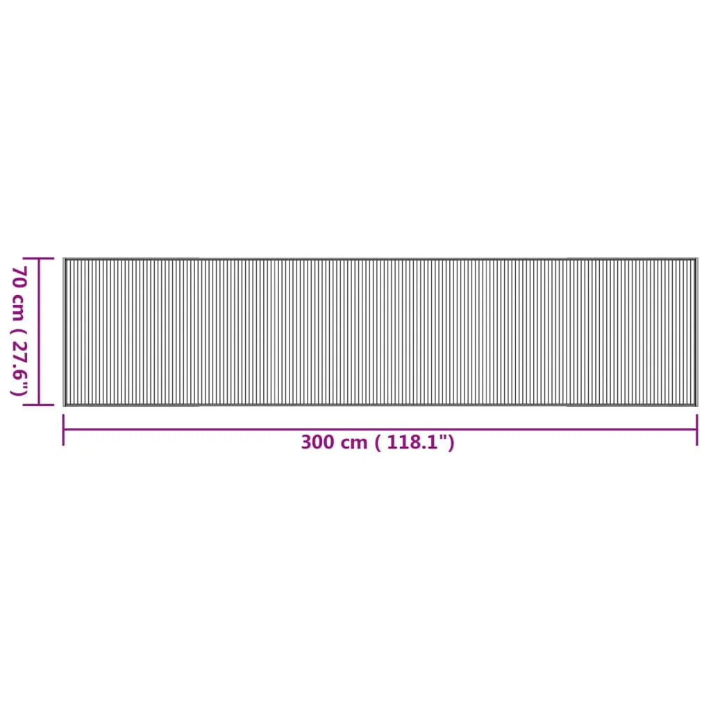 Tapete Vidaxl Retangular de Bambu Cor Natural 70x300 Cm - Image 3