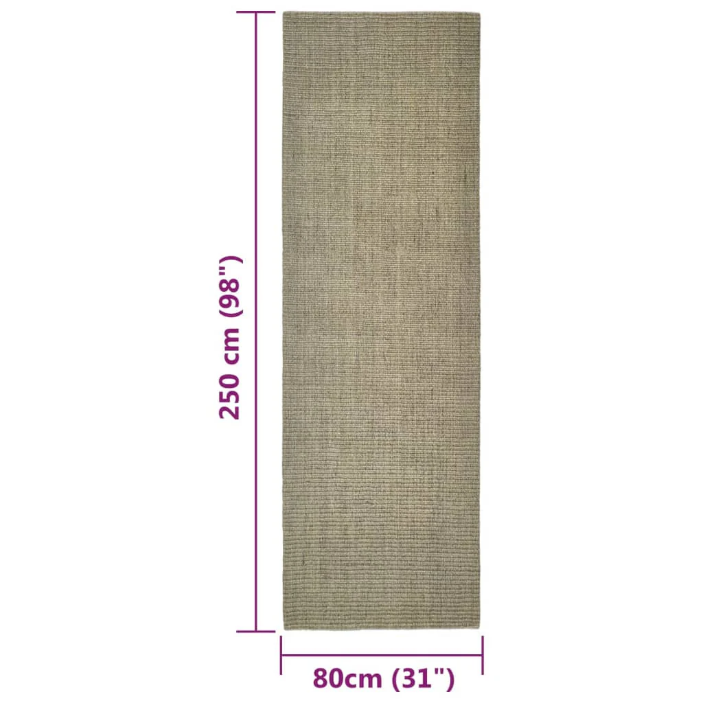 Vidaxl Tapete de Sisal Rodo Cinza Taupe 80x250 Cm - Image 3